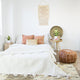 Moroccan Pom Pom Blanket - White