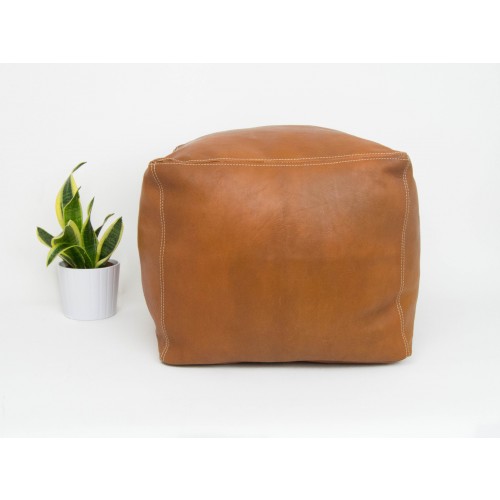 Moroccan Pouf Pouffe square tan